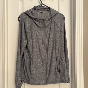 Athleta Gray Full-Zip Hoodie M